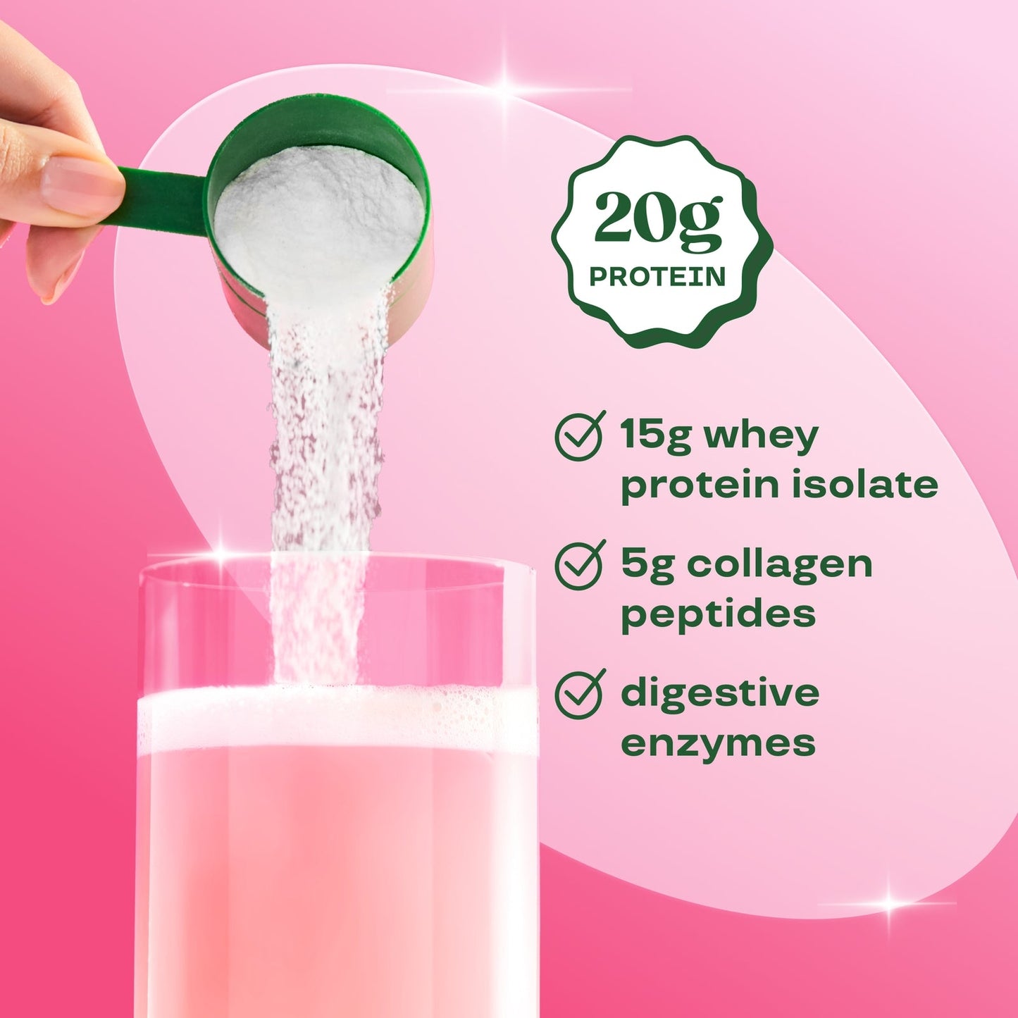Clear Whey Protein, Strawberry Watermelon, 10 Servings | Whey Protein Isolate with Collagen Peptides & Digestive Enzymes, 20g Protein, Sugar Free Post Workout Drink Mix, 90 Calories